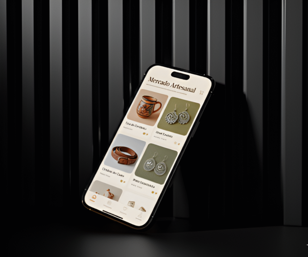 Marketplace l "Mercado Artesanal" con exhibición de artesanías, hecho a mano. Marketplace de artesanos de Envigado impulsado por Candela IA.
